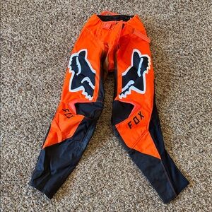 Fox Kids Bright Orange and Black MX Pants Size 26Y
